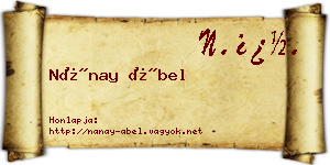 Nánay Ábel névjegykártya